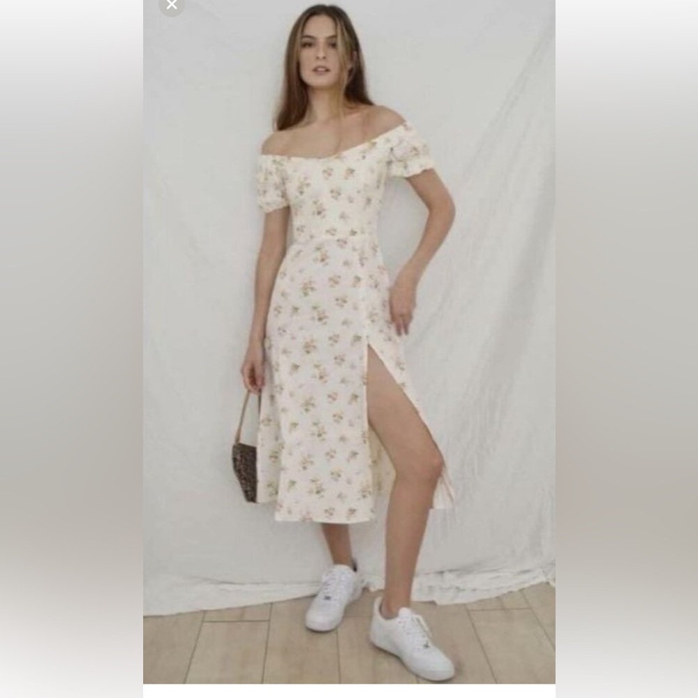 Reformation Canopy Linen Midi Dress in Size 2